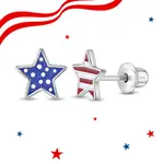 In Season SS Enamel Patriotic Stars Earrings