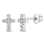 In Season SS CZ The Perfect Cross Earrings