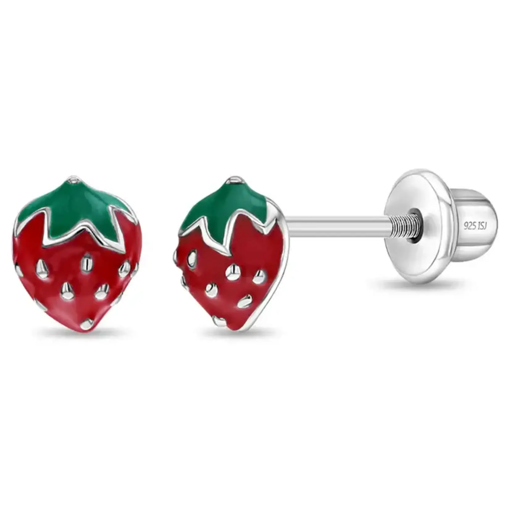 In Season SS Red Summer Strawberry Earrings Enamel