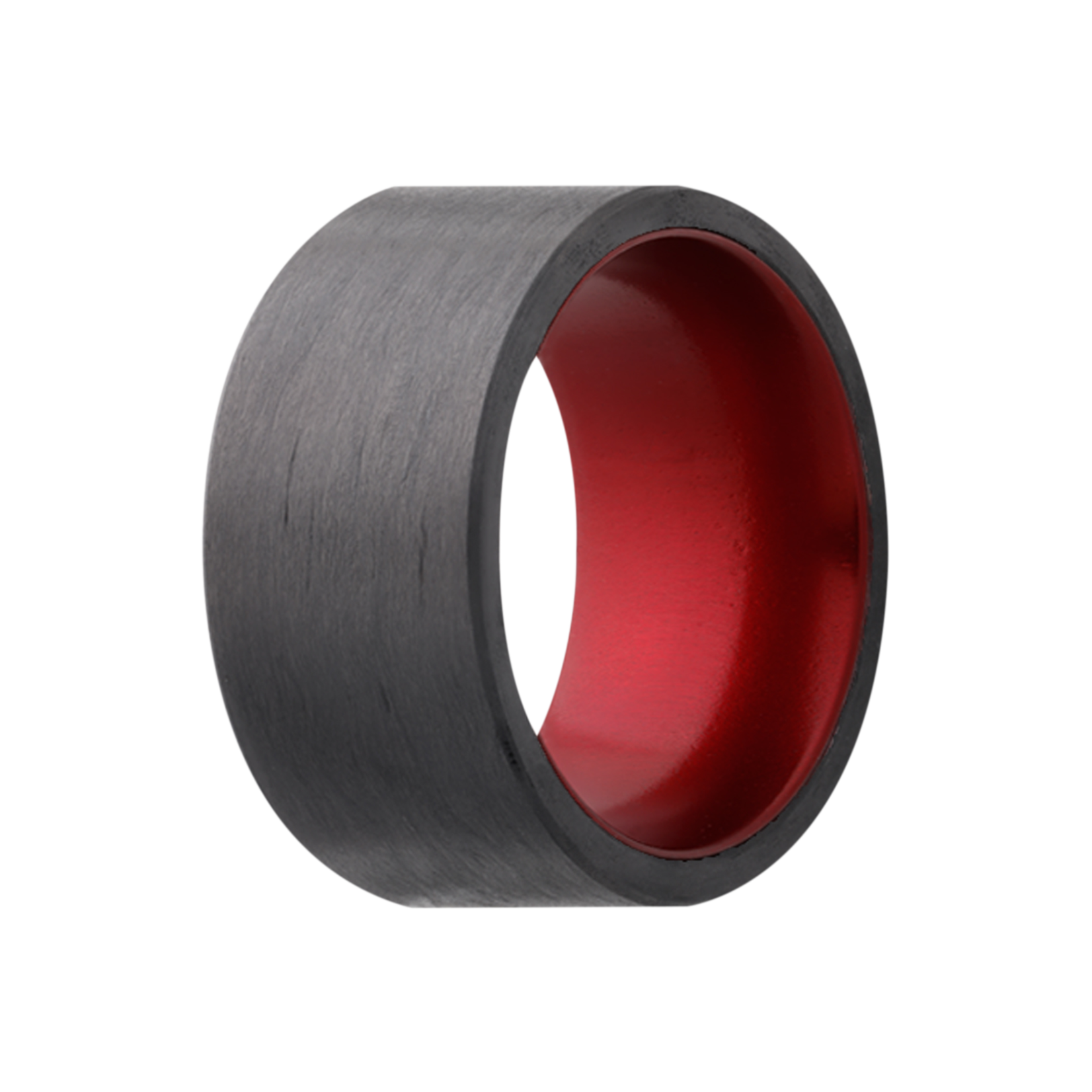 Heavy Stone 8mm Carbon Fiber with Red Anodized Sleeve Ring 10