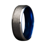 Heavy Stone 7mm Cobalt with Blue Anodized Sleeve Ring 10