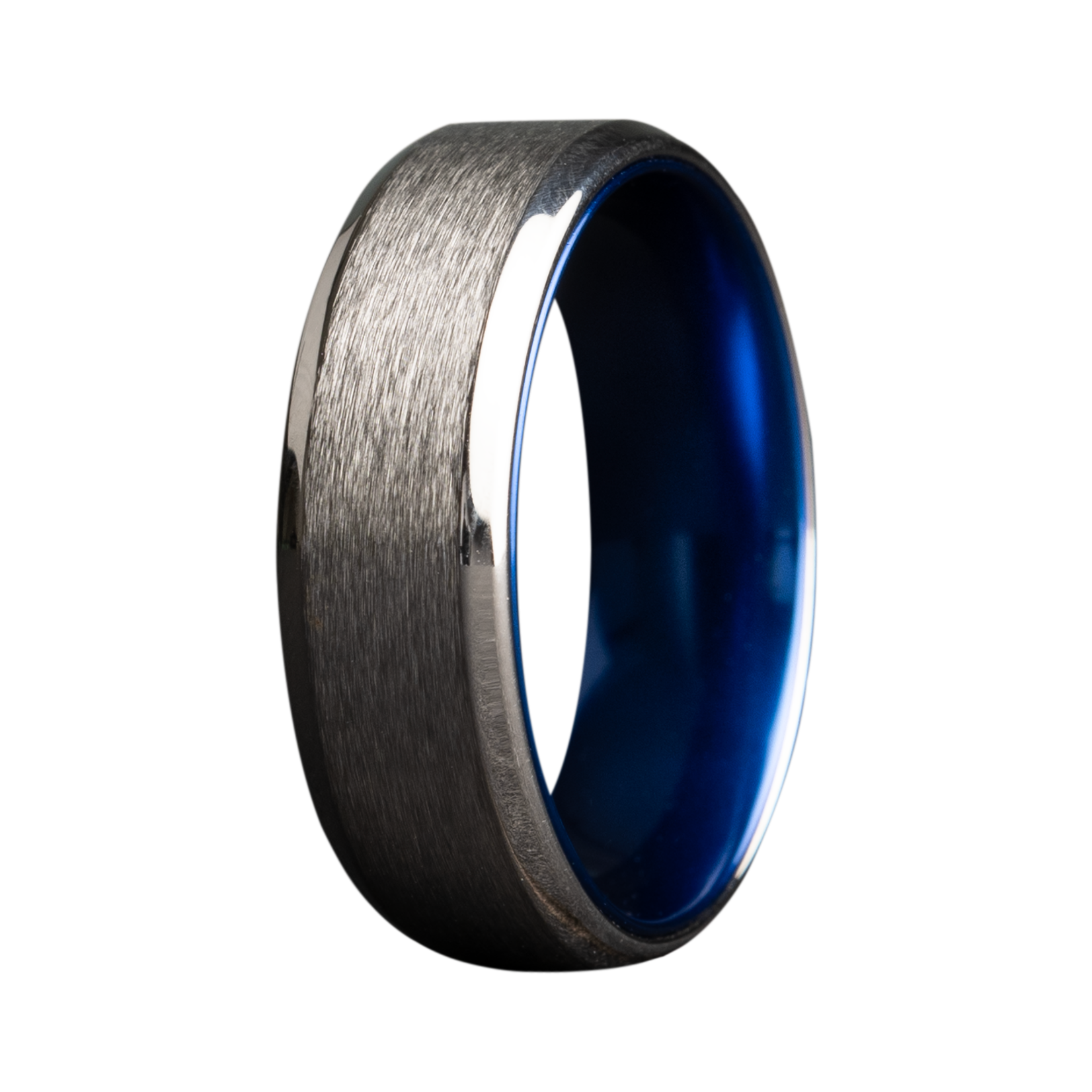 Heavy Stone 7mm Cobalt with Blue Anodized Sleeve Ring 10
