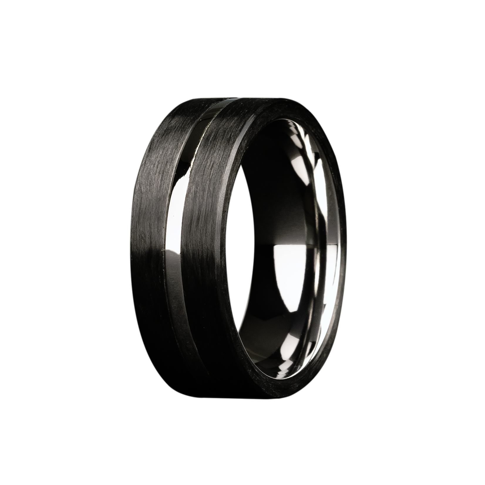 Heavy Stone 8mm Cobalt with Carbon Fiber Overlays Ring 10