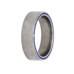 Heavy Stone 7mm Titanium with Lapis and Gold Leaf Sides Ring 10