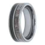 Heavy Stone 8mm Tungsten with Antler and Moss Camo Fishing Line Ring 10