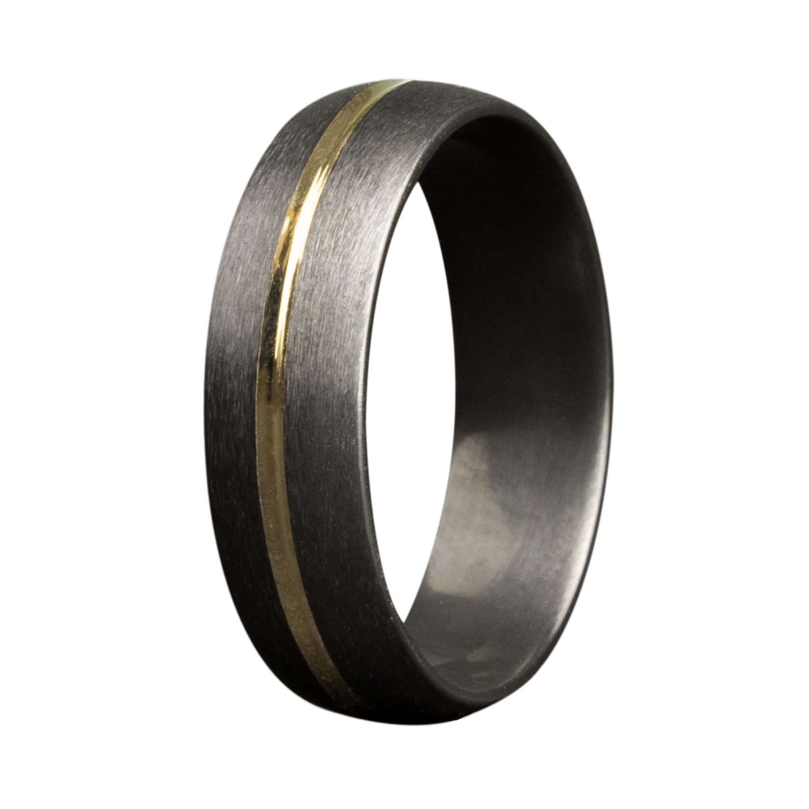 Heavy Stone 6mm Zirconium with 14K YG Inlay Ring 10
