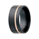 Heavy Stone 7mm Zirconium with 14K RG Offset Inlay Ring 10