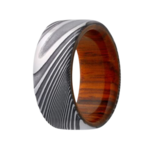 Heavy Stone 7mm Damascus with Cocobolo Wood Sleeve Ring 10