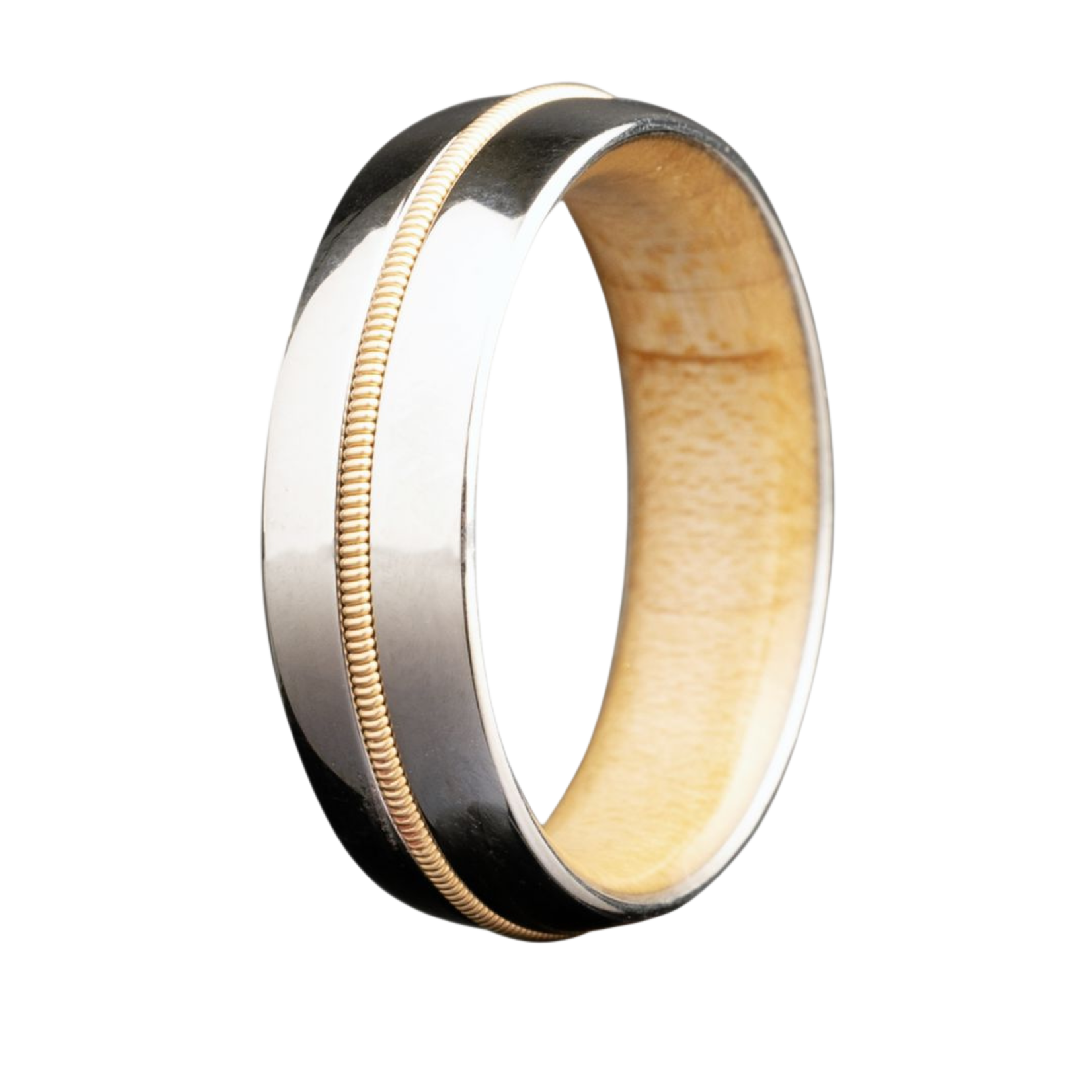 Heavy Stone 7mm Cobalt with Bronze Guitar String and Ash Wood Ring 10