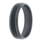 Heavy Stone 6mm Tantalum with Forest Green Fishing Line Inlay Ring 10