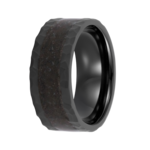 Heavy Stone 9mm Hammered Zirconium with Dino Inlay Ring 10