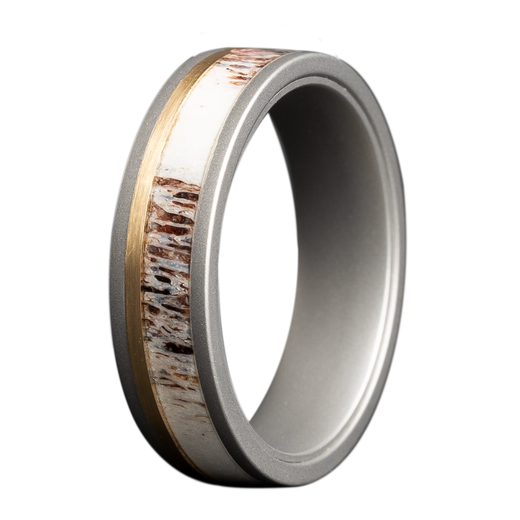 Heavy Stone 6mm Cobalt with Elk Antler and 14K YG Ring 10