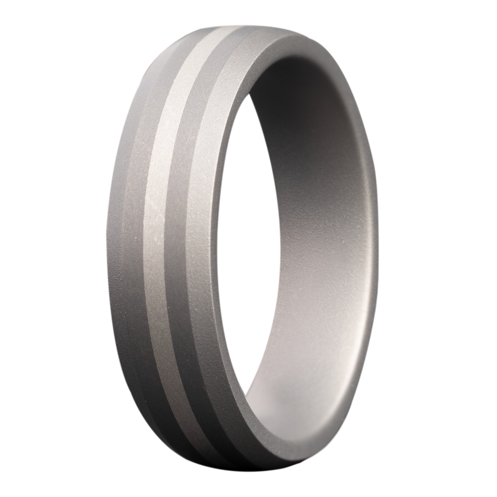 Heavy Stone 6mm Matte Tungsten with Platinum Inlay Ring 10