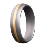 Heavy Stone 6mm Matte Tantalum with 22K YG Inlay Ring 10