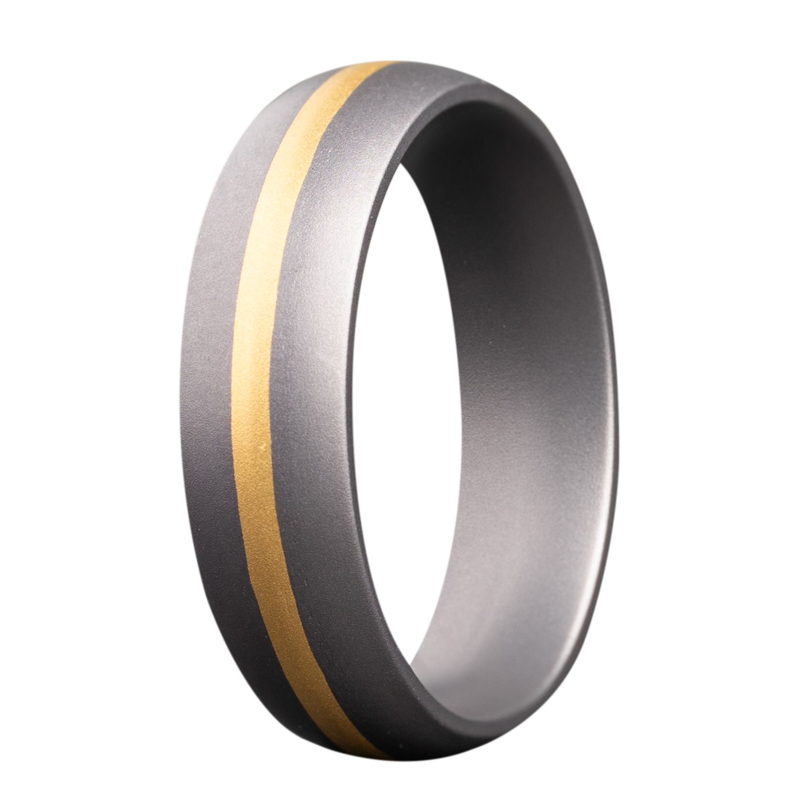 Heavy Stone 6mm Matte Tantalum with 22K YG Inlay Ring 10
