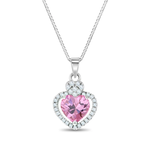In Season SS Royal CZ Heart & Gem Necklace
