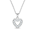 In Season SS Open CZ Heart Necklace