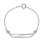 In Season SS Pink CZ 4.5" Tag ID Bracelet