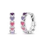 In Season SS Purple Enamel Heart Cascade 9mm Huggies