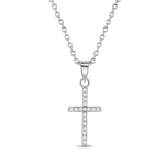 In Season SS CZ Religious Cross Necklace