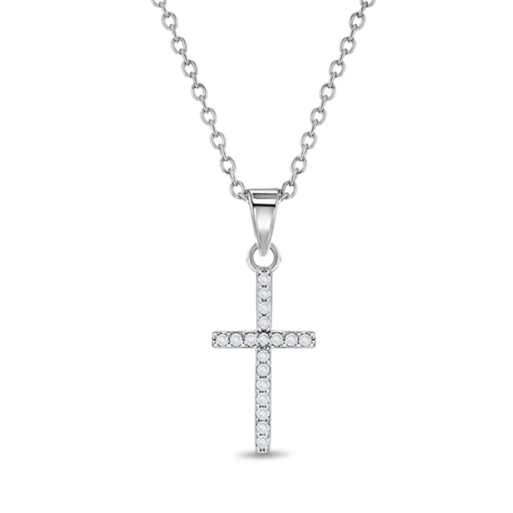 In Season SS CZ Religious Cross Necklace
