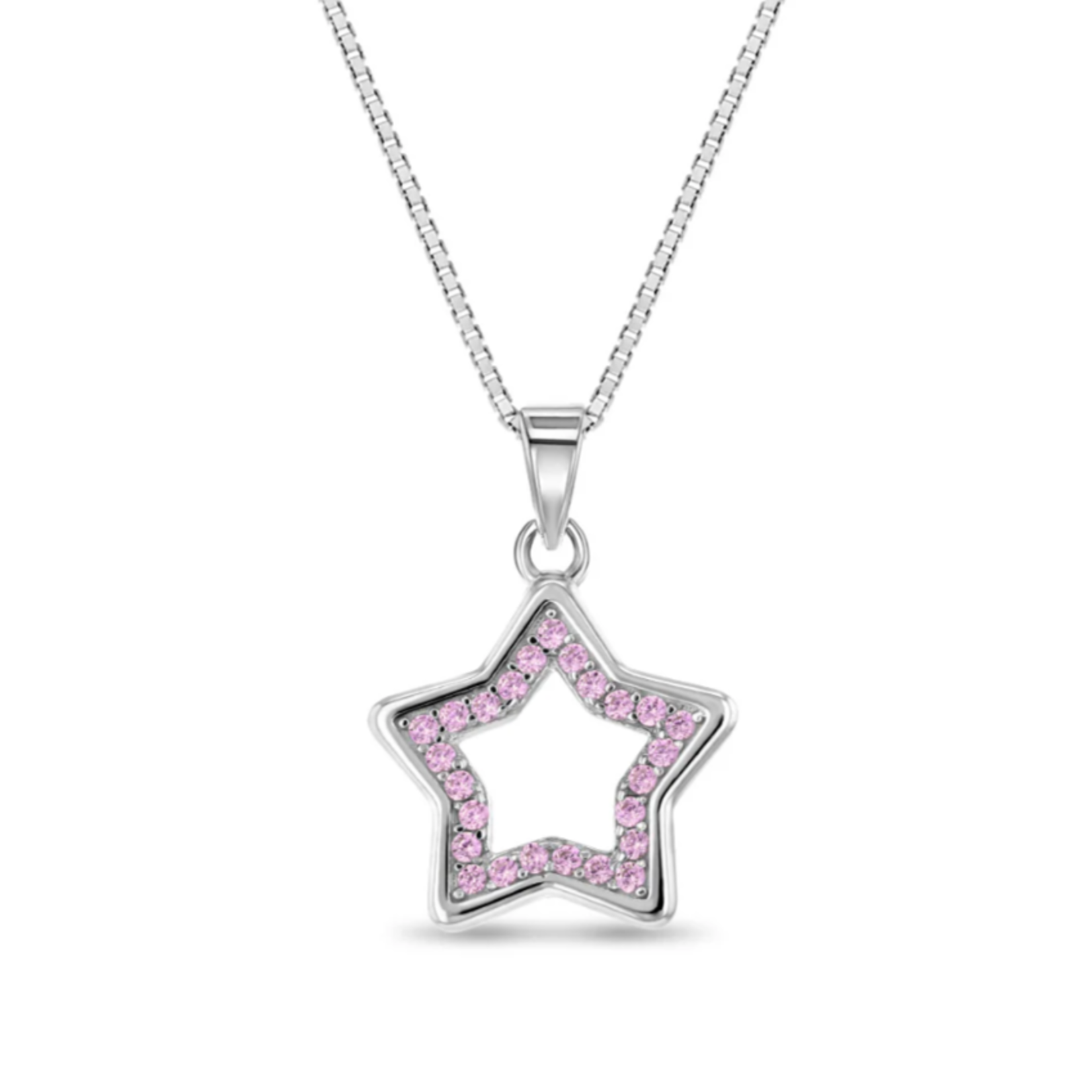 In Season SS Open CZ Star Necklace