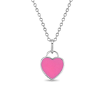 In Season SS Pink Enamel Heart Necklace
