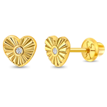 In Season 14k Gold Heart Rays CZ Earrings