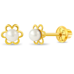 In Season 14k Gold Flower Freshwater Pearl 5mm Earrings