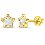 In Season 14k Gold Mother of Pearl Star Earrings