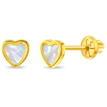 In Season 14k Gold Mother of Pearl Heart Earrings