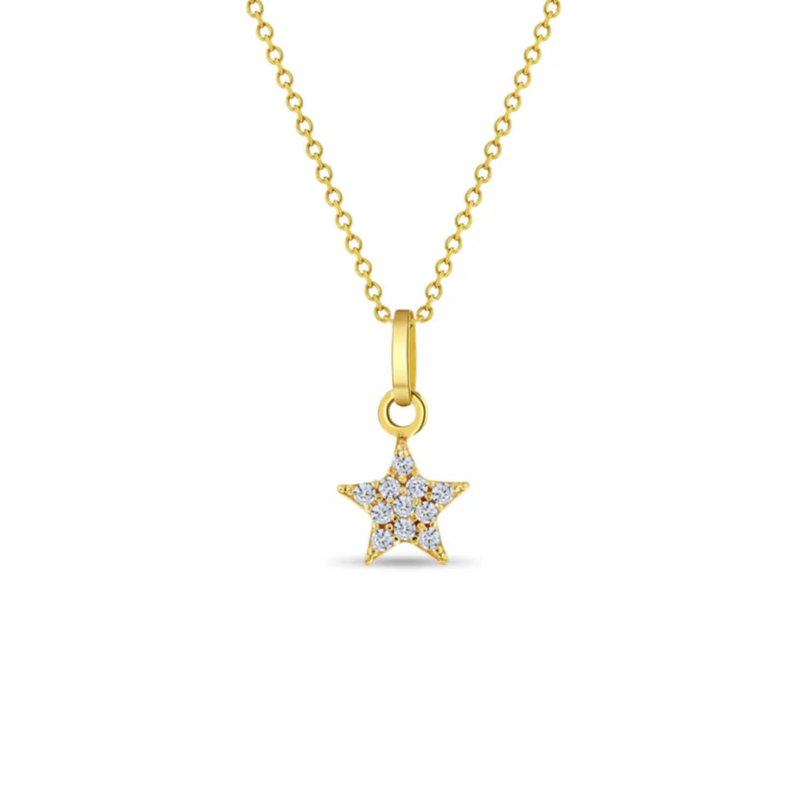 In Season 14k Gold Tiny CZ Encrusted Star Necklace