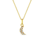 In Season 14k Gold Tiny CZ Encrusted Moon Necklace