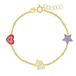 In Season 14k Gold 5"- 6" Unicorn Power Enamel Bracelet