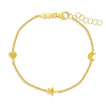 In Season 14k Gold 5"- 6" Polished Puffed Shapes Bracelet