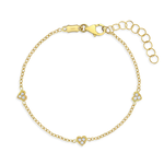 In Season 14k Gold 5"- 6" Tiny Heart Linked CZ Bracelet