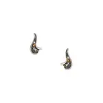 Keith Jack Sterling Silver/10K Gold & CZ's Rocks 'n Rivers Stud Earrings