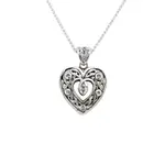 Keith Jack SS Celtic Open Heart w/CZ center stone