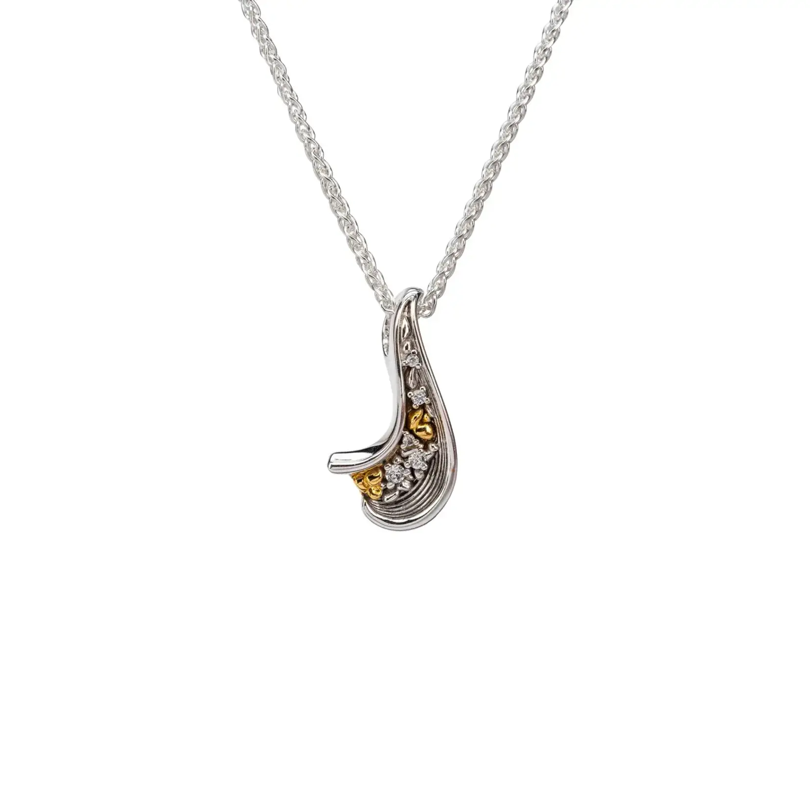 Keith Jack Sterling Silver/10K Gold & CZ's Rocks 'n Rivers Pendant