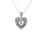 Keith Jack SS Celtic Open Heart w/Blue Topaz Stone