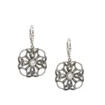 Keith Jack Sterling Silver Fresh Water Pearl & CZ Trinity Aphrodite Lever Back Earrings
