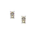 Keith Jack Sterling Silver/10K Gold & Blue Topaz Rocks 'n Rivers Stud Earrings