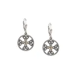 Keith Jack Sterling Silver/10K & CZ Celtic Cross Lever Back Earrings