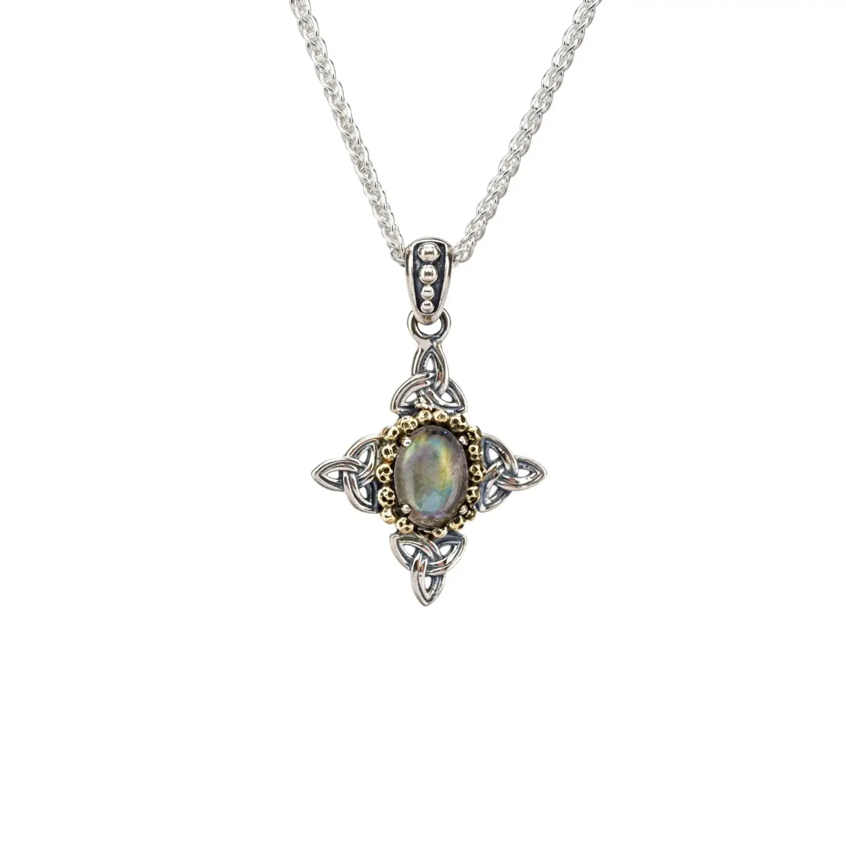 Keith Jack Sterling Silver & 10K Labradorite Small Celestial Pendant