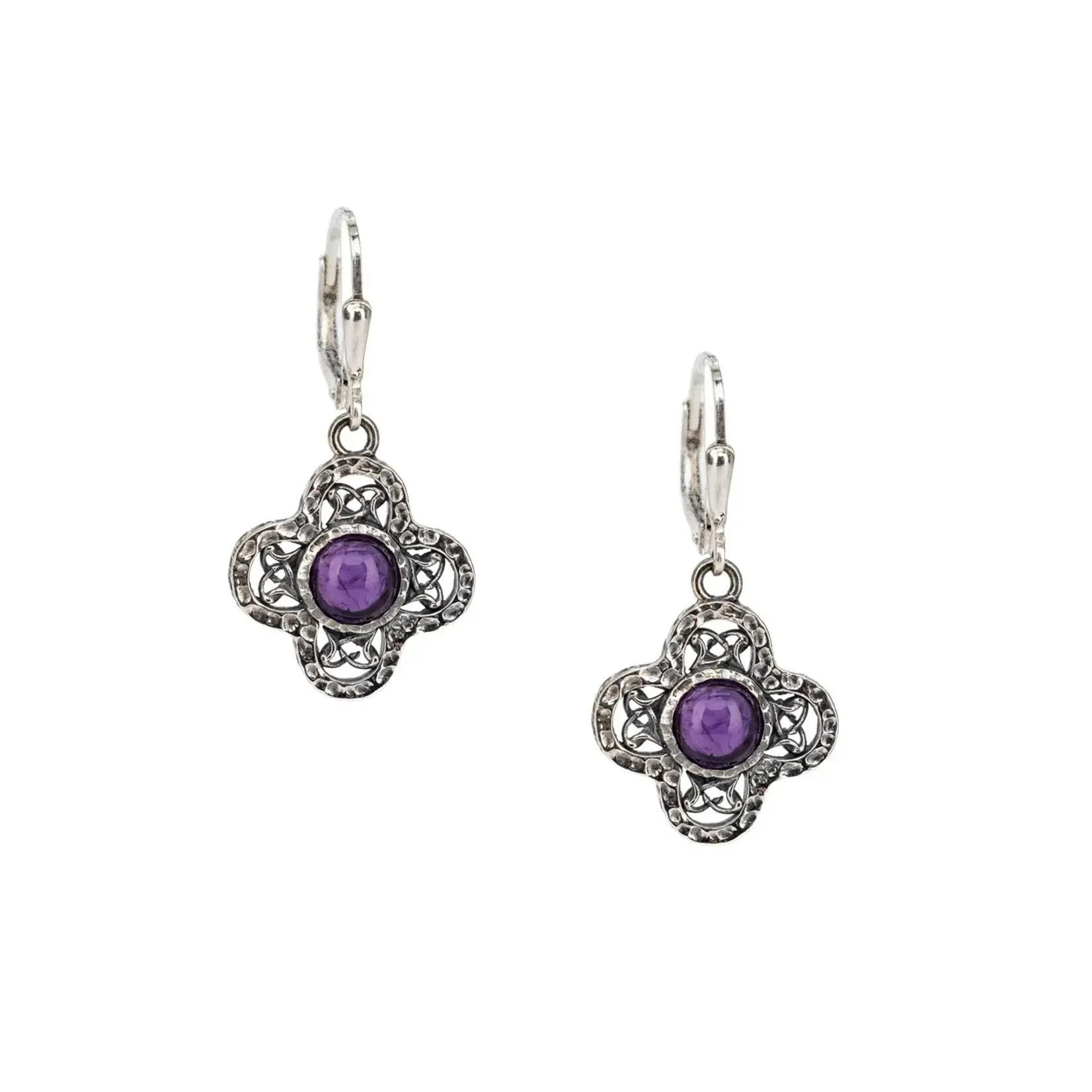 Keith Jack Sterling Silver & Amethyst Whirlpool Earrings