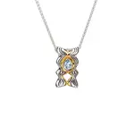 Keith Jack Sterling Silver/10K Gold & Blue Topaz Small Pendant