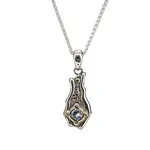 Keith Jack Sterling Silver & 10K Sky Blue Topaz & CZ's Rocks 'n Rivers Pendant