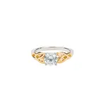 Keith Jack Sterling Silver/10K Yellow Gold 1 ct Moissanite Trinity Ring