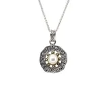 Keith Jack Sterling Silver & 10K Fresh Water Pearl w/ CZ's Aphrodite Pendant