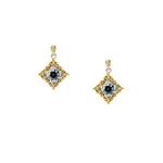 Keith Jack Sterling Silver/10K Mystic Blue Moissanite Celestial Earrings